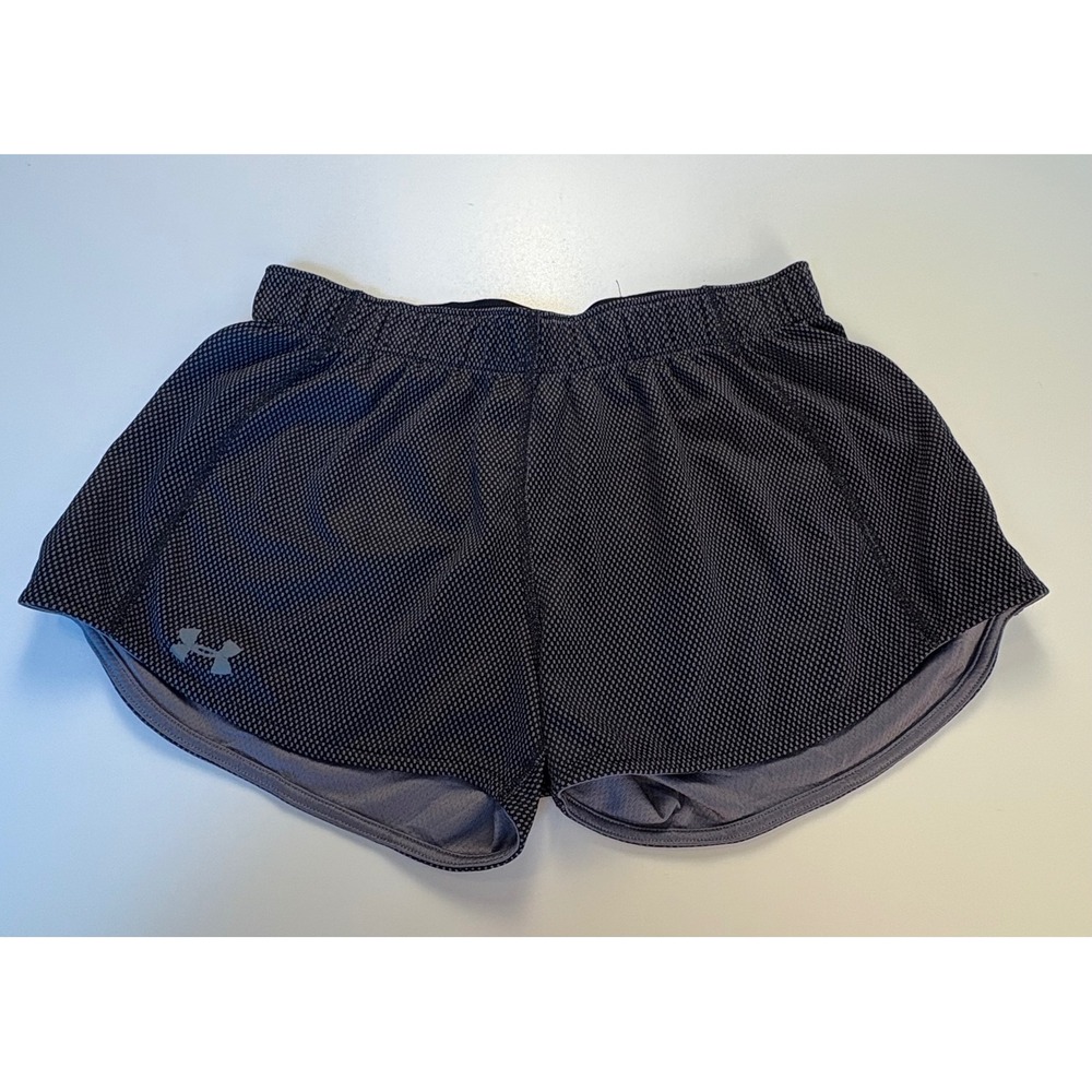 Under Armour Women's Running Shorts Gray Black Reversible‎ Athletic Gym Sz S/M